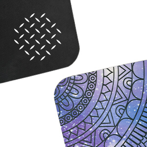 suede yoga mat detail