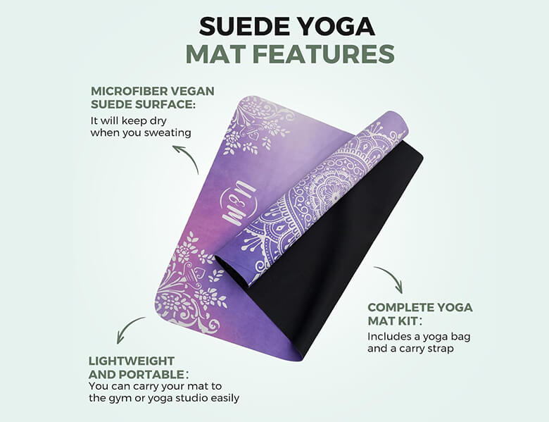 suede yoga mat detail